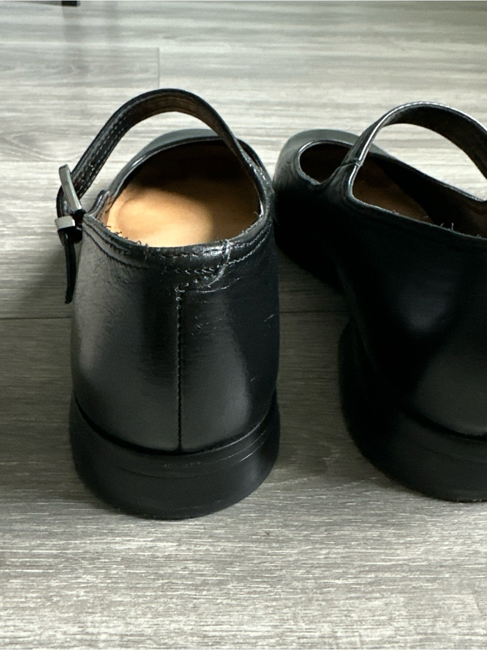 Steve Madden Delancy Black Leather Mary Jane Square Toe Buckle Flat Shoes sz 9M - Picture 6 of 11